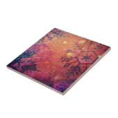 スノーフレーク抽象芸術混合メディア タイル (側面)