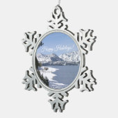 スノーフレーク枠のパーソナライズオーナメント スノーフレークピューターオーナメント (右)