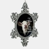 スノーフレーク枠付き牛オーナメント スノーフレークピューターオーナメント (左)