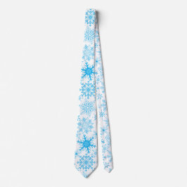 スノーフレーク模様ブルー ネクタイ