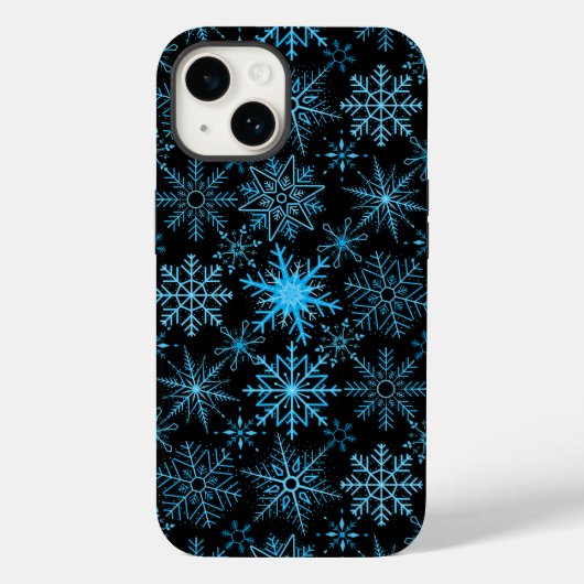 スノーフレーク模様ブルー Case-Mate iPhoneケース (裏面)