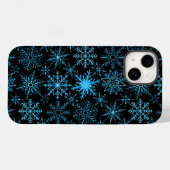 スノーフレーク模様ブルー Case-Mate iPhoneケース (裏面 (横))