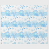 スノーフレーク水彩包み紙 ラッピングペーパー (フラット)