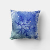 スノーフレーク水色ブルーレツスナグリ クッション (正面)