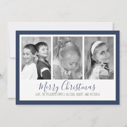 スノーフレーク海軍クリスマスフォトカードの数々の写真 シーズンカード (正面)