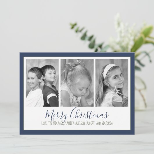スノーフレーク海軍クリスマスフォトカードの数々の写真 シーズンカード (スタンド正面)