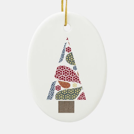 スノーフレーク涙ドロップツリークリスマスクリスマスオーナム セラミックオーナメント (裏面)