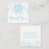 スノーフレーク男の赤ちゃんシャワーメッセージカードブルーシルバー スクエア名刺 (正面/裏面)