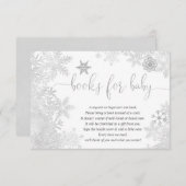スノーフレーク男女兼用赤ちゃんシャワーブックリクエスト エンクロージャーカード (正面/裏面)