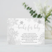 スノーフレーク男女兼用赤ちゃんシャワーブックリクエスト エンクロージャーカード (スタンド正面)