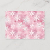 スノーフレーク白色ピンクの水カラーベビー エンクロージャーカード (裏面)