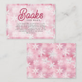 スノーフレーク白色ピンクの水カラーベビー エンクロージャーカード (正面/裏面)