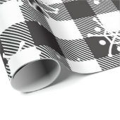 スノーフレーク白黒バッファロープレイド ラッピングペーパー (ロールコーナー)