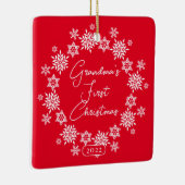 スノーフレーク祖母の初めてのクリスマス セラミックオーナメント (右)