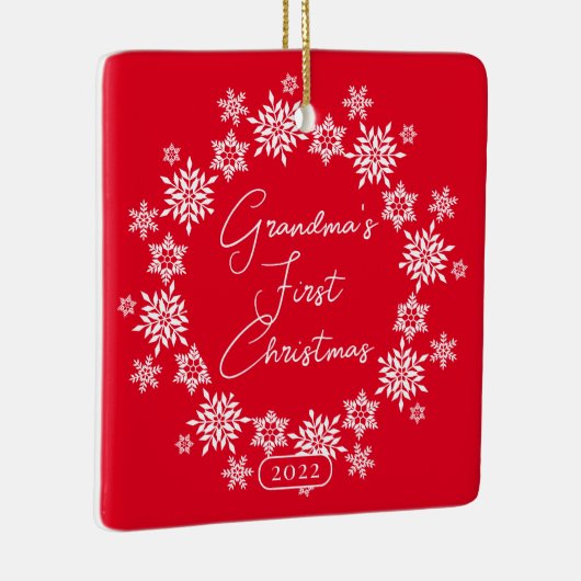 スノーフレーク祖母の初めてのクリスマス セラミックオーナメント (右)
