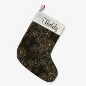 スノーフレーク素朴クリスマスストッキング スモールクリスマスストッキング (正面 (吊り時))