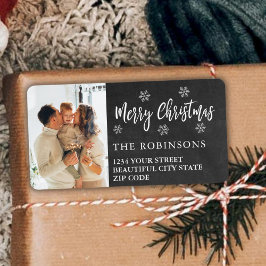 スノーフレーク素朴クリスマス差出人住所ラベル ラベル