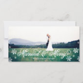 スノーフレーク結婚したとフルメリーブリードホリデー シーズンカード (正面)