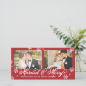 スノーフレーク結婚したとメリー2-Photoホリデーカード シーズンカード (スタンド正面)