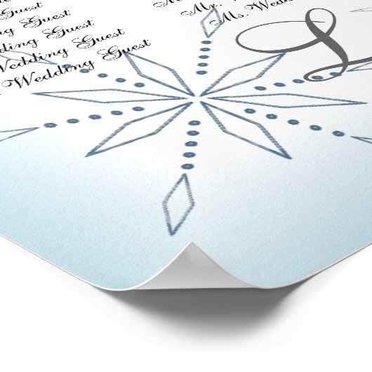 スノーフレーク結婚のシーティンググラフアイスブルー ポスター (角)