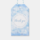 スノーフレーク結婚の新郎新婦モノグラム ギフトタグ (正面)