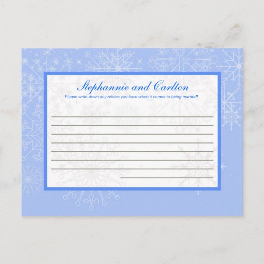 スノーフレーク結婚の書き込み可能アドバイスカード アドバイスカード (正面)