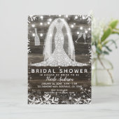 スノーフレーク結婚ダイヤモンドドレスブライダルシャワー 招待状 (スタンド正面)