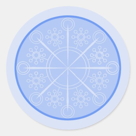 スノーフレーク結婚封筒用シール ラウンドシール (正面)