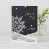スノーフレーク結婚式招待状 招待状 (スタンド正面)