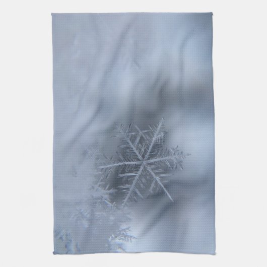 スノーフレーク結晶ミクロ霜の冬の料理 キッチンタオル (縦)