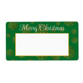 スノーフレーク緑のクリスマス出荷ラベル ラベル (正面)