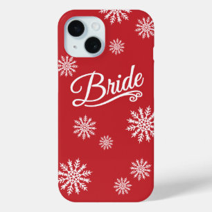 スノーフレーク花嫁が赤に白 iPhone 15ケース