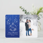スノーフレーク装飾フォトホリデーカード 招待状 (スタンド正面)