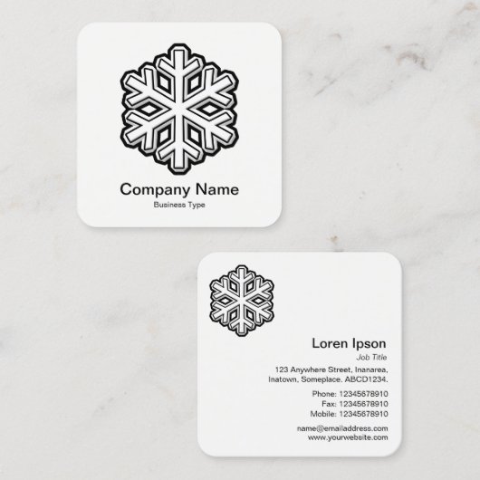 スノーフレーク記号 スクエア名刺 (正面/裏面)