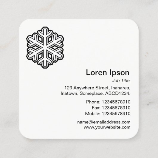 スノーフレーク記号 スクエア名刺 (裏面)