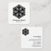 スノーフレーク記号 – 黒 スクエア名刺 (正面/裏面)