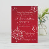 スノーフレーク記念日パーティー赤 招待状 (スタンド正面)