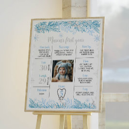 スノーフレーク誕生日マイルストーンフォトポスター ポスター