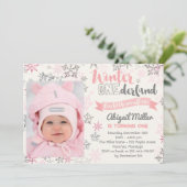 スノーフレーク誕生日招待状 – ウィンターオネダーランド 招待状 (スタンド正面)