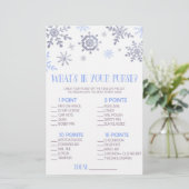 スノーフレーク財布の赤ちゃんシャワーゲームに何が 便箋 (スタンド正面)