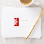 スノーフレーク赤い白い冬のウェディングラベル ラベル (インサイチュ)