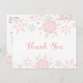 スノーフレーク赤ちゃんガールシャワーありがとうはがき ポストカード (正面/裏面)
