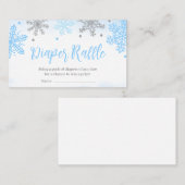 スノーフレーク赤ちゃんシャワーおむつラッフルサイン 名刺 (正面/裏面)