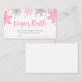スノーフレーク赤ちゃんシャワーおむつラッフルサイン 名刺 (正面/裏面)