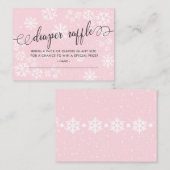 スノーフレーク赤ちゃんシャワーおむつラッフルチケット エンクロージャーカード (正面/裏面)