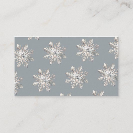 スノーフレーク赤ちゃんシャワーおむつラッフル エンクロージャーカード (裏面)