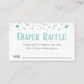 スノーフレーク赤ちゃんシャワーおむつラッフル エンクロージャーカード (正面)