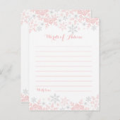 スノーフレーク赤ちゃんシャワーアドバイス アドバイスカード (正面/裏面)