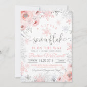 スノーフレーク赤ちゃんシャワー招待小さなスノーフレーク 招待状 (正面)