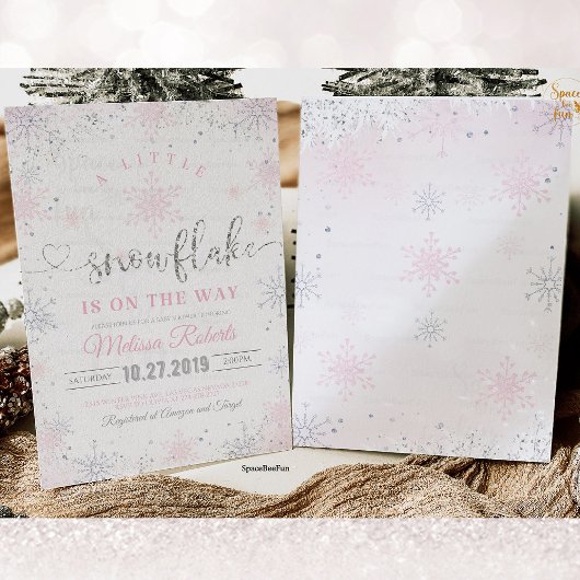 スノーフレーク赤ちゃんシャワー招待小さなスノーフレーク 招待状